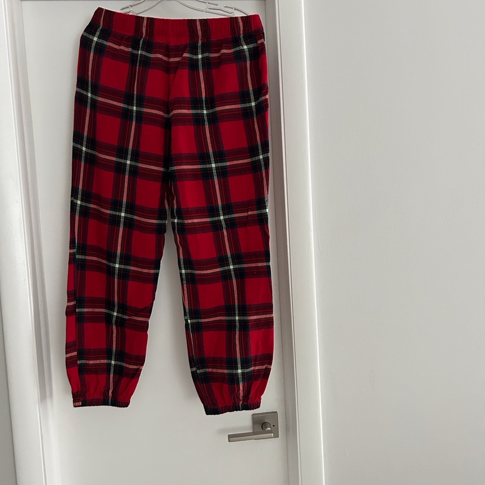 Stars Above Red Plaid FlannelJogger Pajama Pants - Picture 4 of 7
